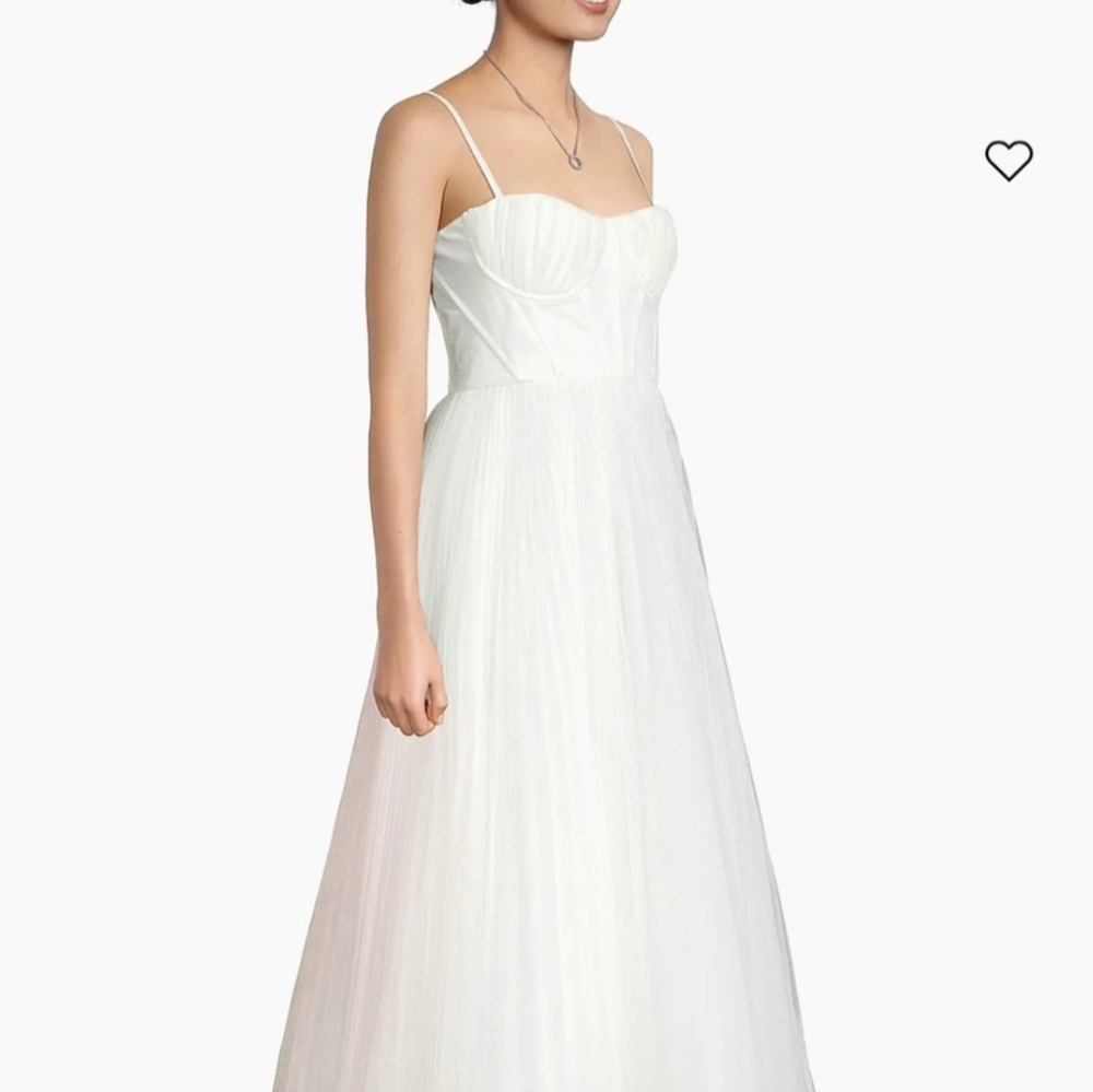 Hutch Amara Fit & Flare White Spaghetti Strap Dress